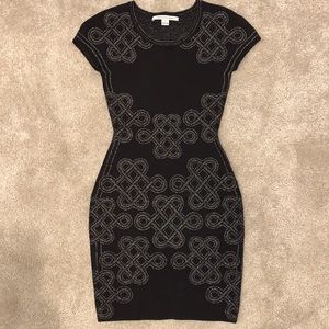 Diane Von Furstenberg Bodycon Shimmer Medallion Dress